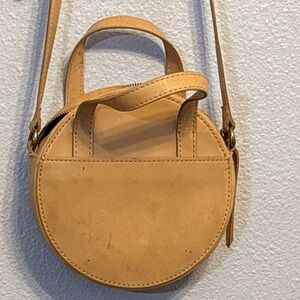 MADEWELL Beige Leather Round Purse THE JUNO Circle Crossbody Bag WesternCore